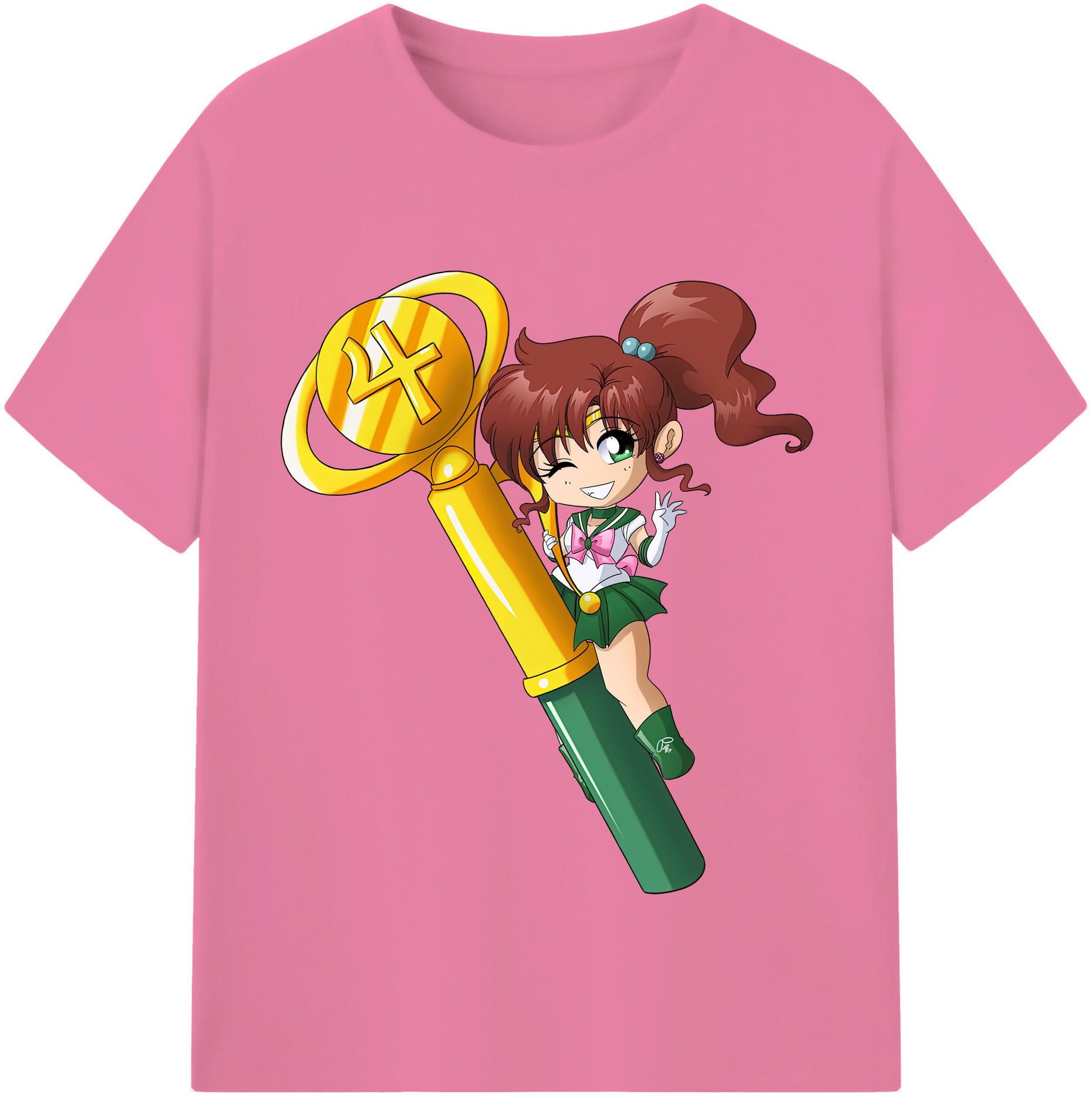 （画像用） 美少女戦士セーラームーン 木野 まこと きの まこと Sailor Moon Kino Makoto （セーラージュピター；Sailor Jupiter） 綿100％半袖Tシャツ（フロントプリント）
